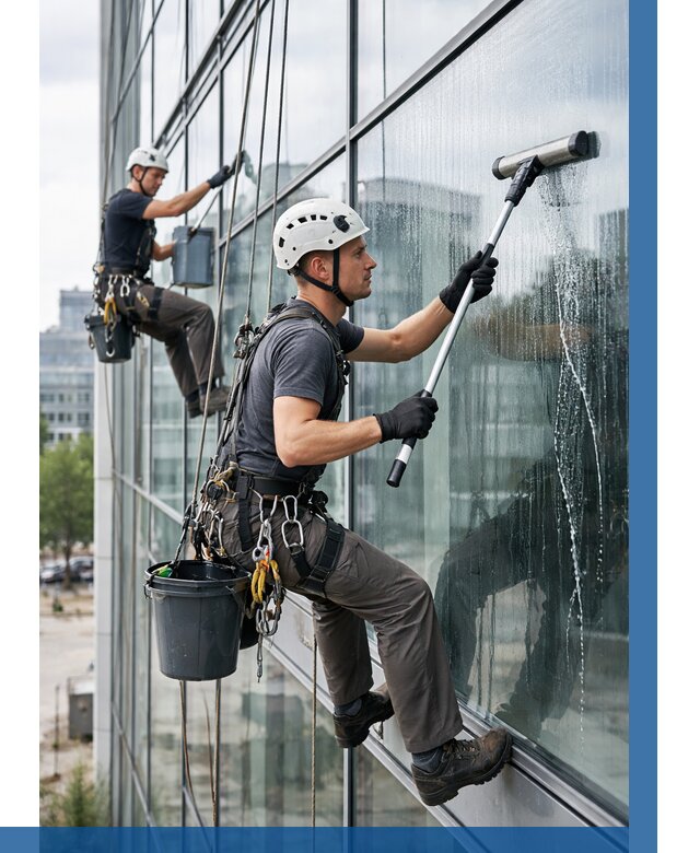 Мойка витражей альпинистами в Лабинске от 751 р. под ключ|ВЫСОТНИК-Лбк