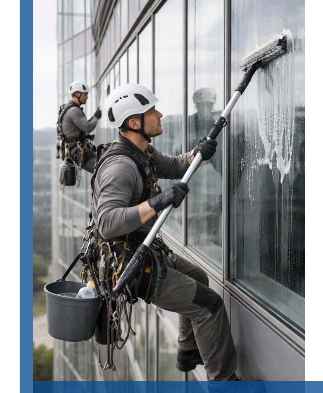 Высотная мойка сплошного остекления с выездом в Лабинске