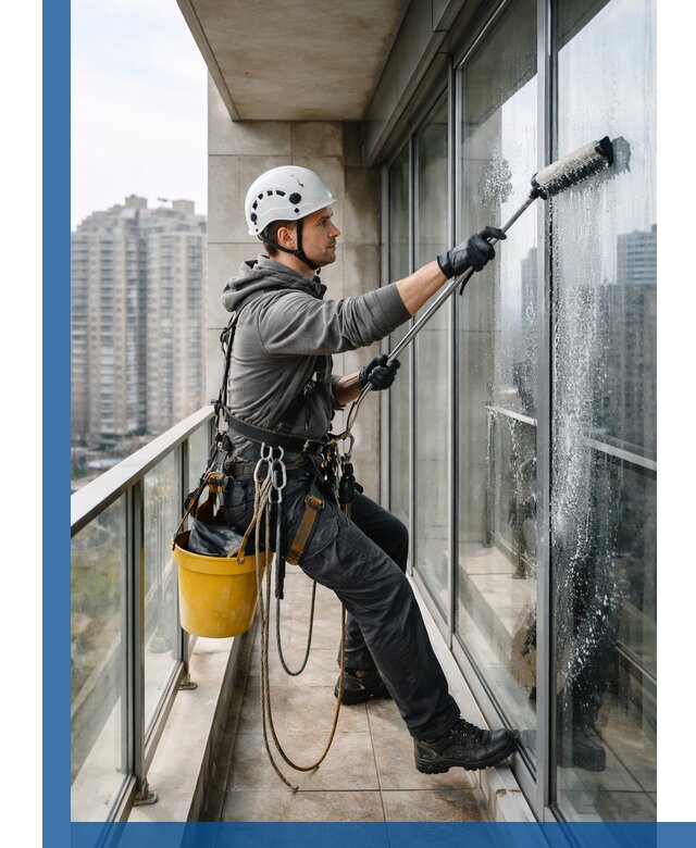 Профессиональная мойка балконного остекления в Лабинске