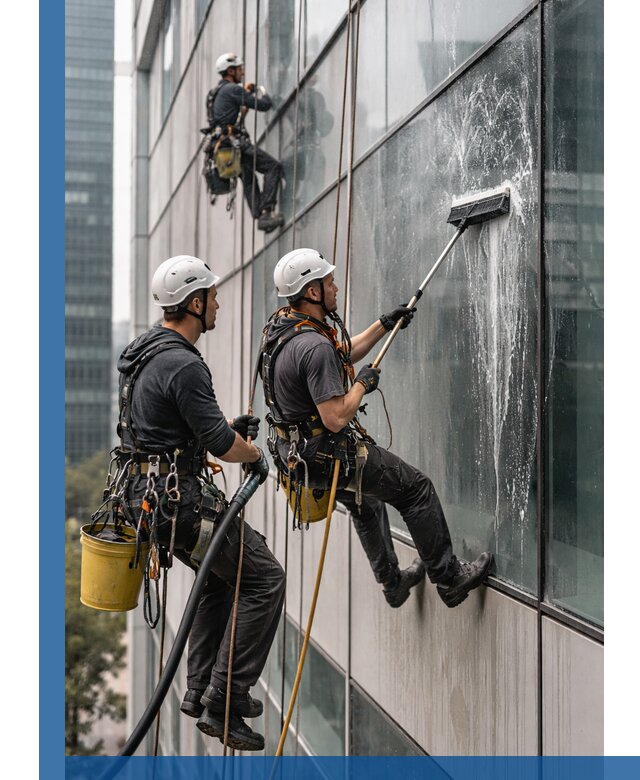 Профессиональная высотная мойка фасадов зданий в Лабинске