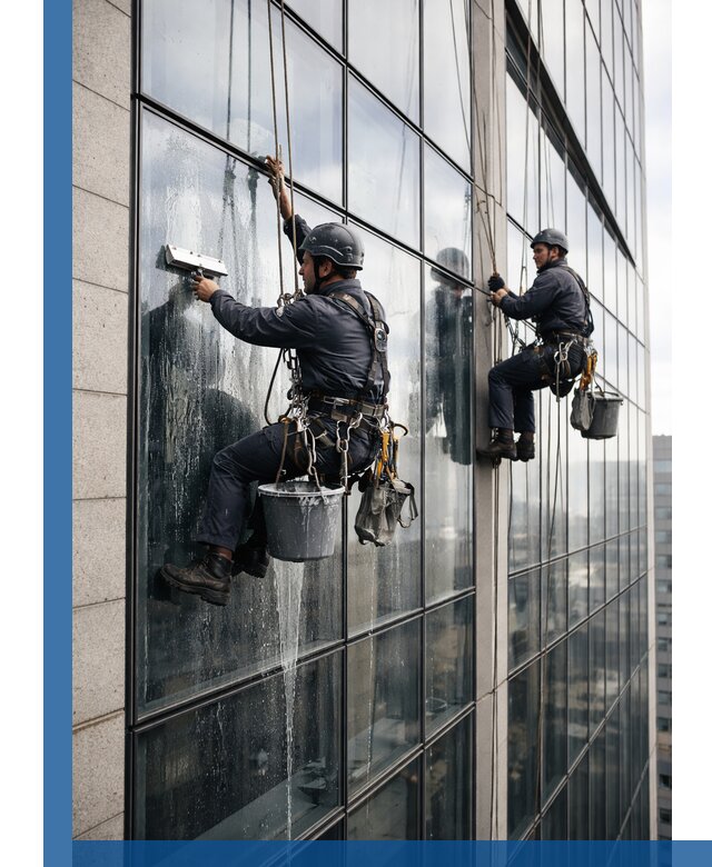 Профессиональная мойка стеклянных фасадов зданий в Лабинске