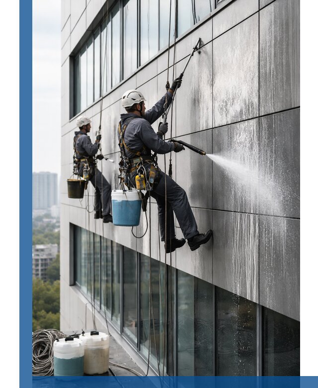 Профессиональная мойка вентилируемых фасадов в Лабинске