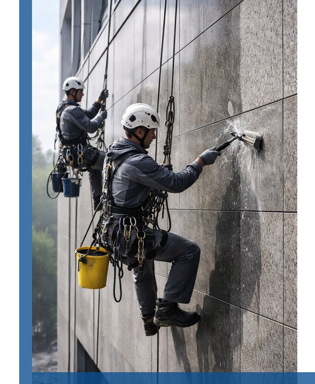 Профессиональная мойка фасада из керамогранита в Лабинске