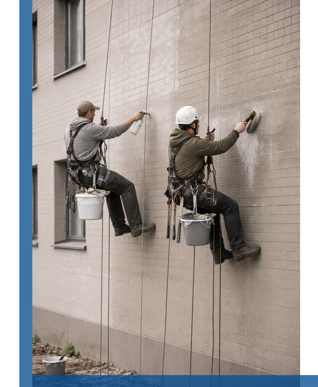 Удаление высолов с фасада зданий в Лабинске без повреждений и следов