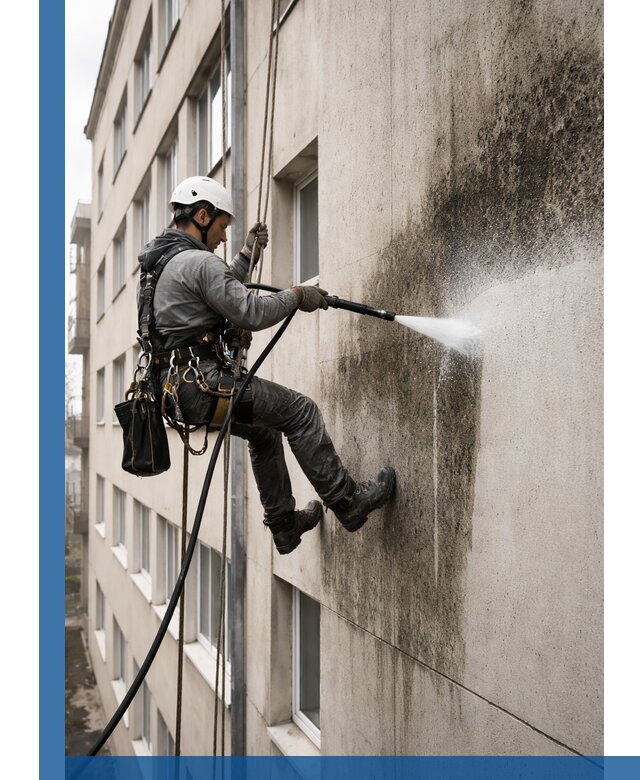 Профессиональная очистка фасадов от плесени в Лабинске