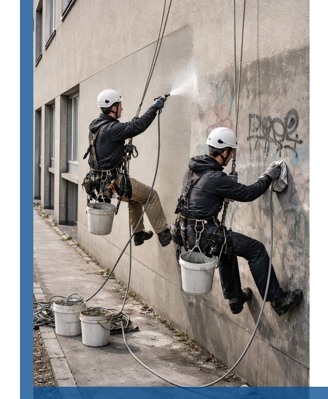 Антиграффити покрытие фасада с защитой от надписей в Лабинске