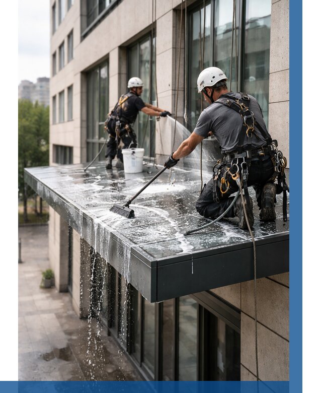 Мойка козырьков и навесов в Лабинске от 3753 р. | ВЫСОТНИК-Лбк