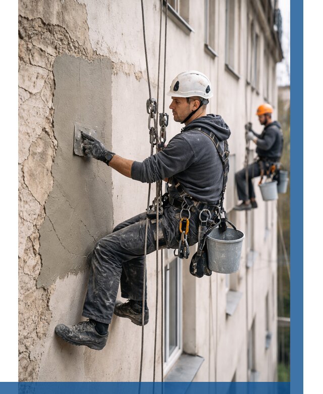 Восстановление штукатурки фасада в Лабинске от 1287 р. | ВЫСОТНИК-Лбк