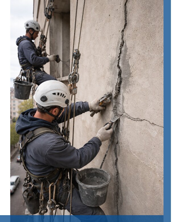 Заделка трещин на фасаде в Лабинске от 965 р. | ВЫСОТНИК-Лбк