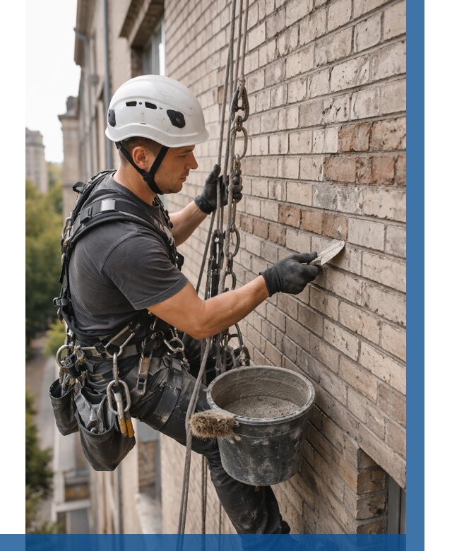 Ремонт кирпичной кладки фасада в Лабинске от 1930 р. | ВЫСОТНИК-Лбк