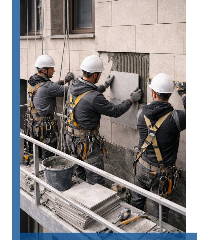 Ремонт облицовки фасада плиткой в Лабинске с гарантией