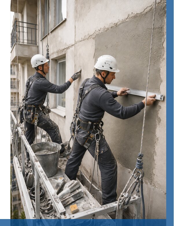 Штукатурка фасада на высоте в Лабинске от 965 р. | ВЫСОТНИК-Лбк