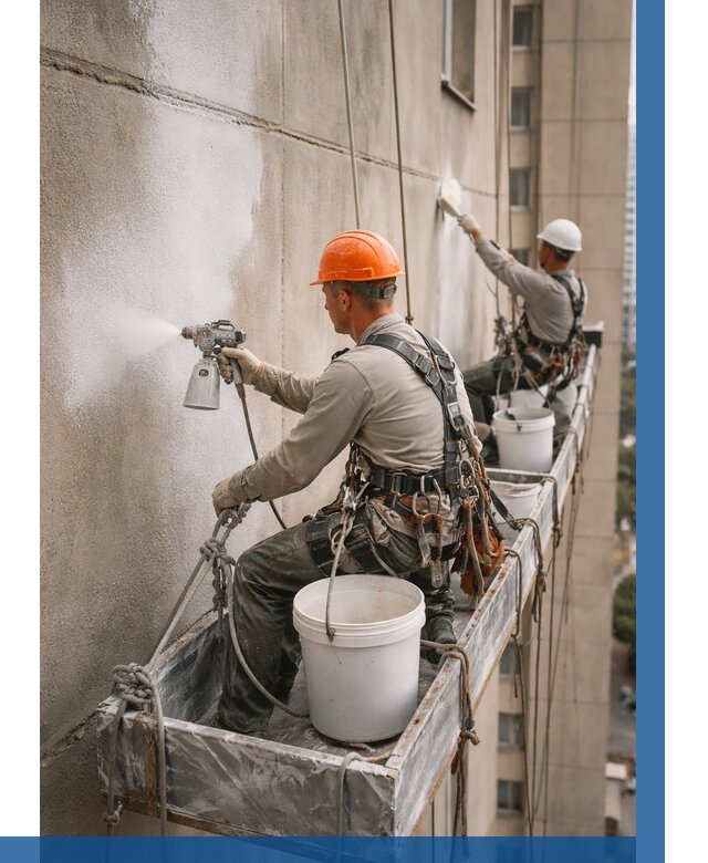 Грунтовка фасада на высоте в Лабинске от 129 р. | ВЫСОТНИК-Лбк