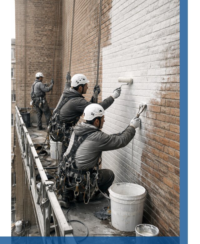 Покраска кирпичного фасада в Лабинске от 375 р. | ВЫСОТНИК-Лбк