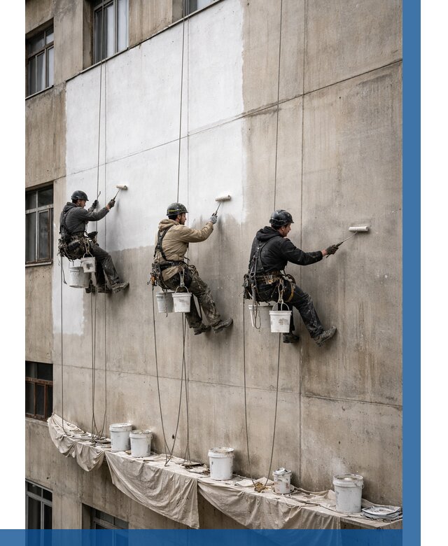 Покраска бетонного фасада в Лабинске от 375 р за м2 | ВЫСОТНИК-Лбк