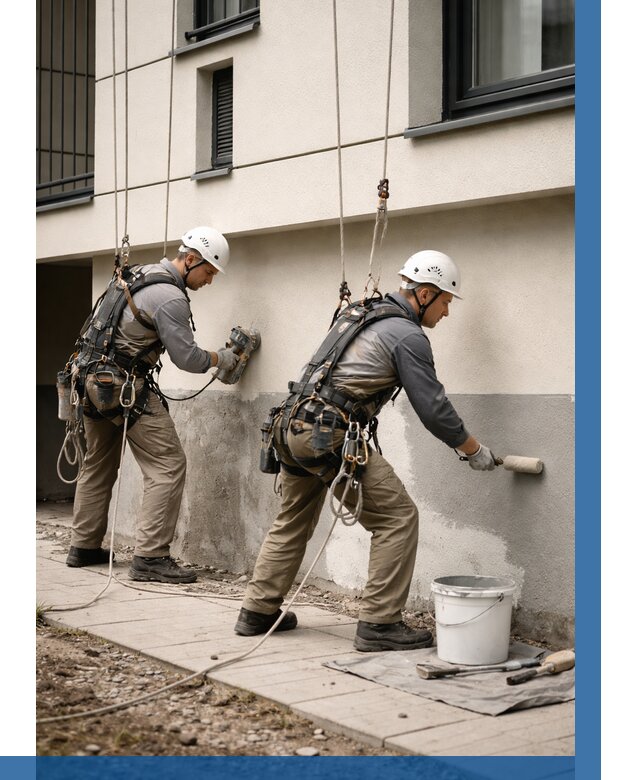 Окраска цоколя здания в Лабинске от 483 р. под ключ | ВЫСОТНИК-Лбк