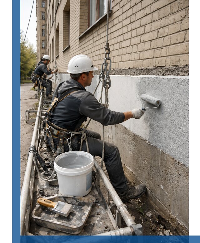 Окраска цоколя здания в Лабинске профессионально и надежно