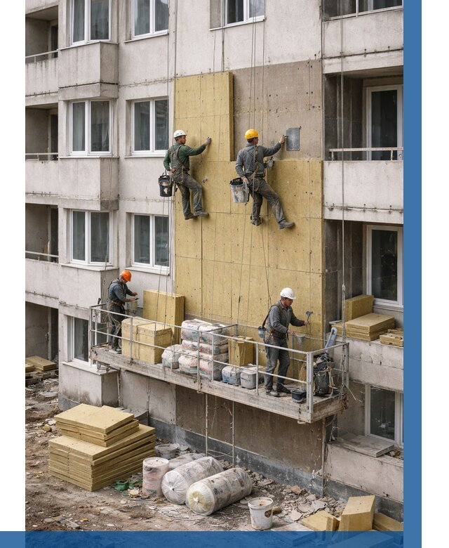 Утепление фасада минватой в Лабинске от 1609 р. | ВЫСОТНИК-Лбк