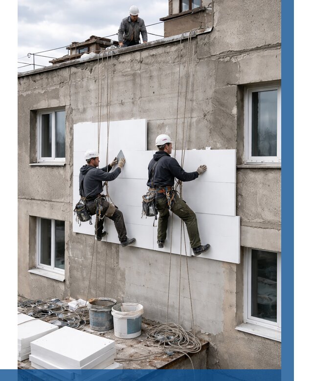 Утепление фасада пенополистиролом в Лабинске от 1930 р. | ВЫСОТНИК-Лбк