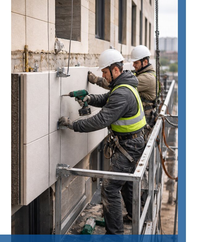 Монтаж фасадных термопанелей в Лабинске от 1609 р. | ВЫСОТНИК-Лбк