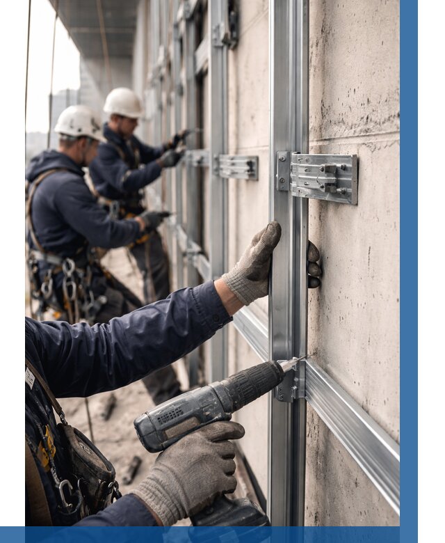 Монтаж подсистемы вентфасада в Лабинске от 912 р. | ВЫСОТНИК-Лбк