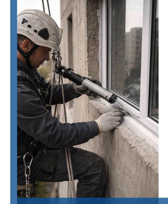 Герметизация оконных швов снаружи в Лабинске профессионально