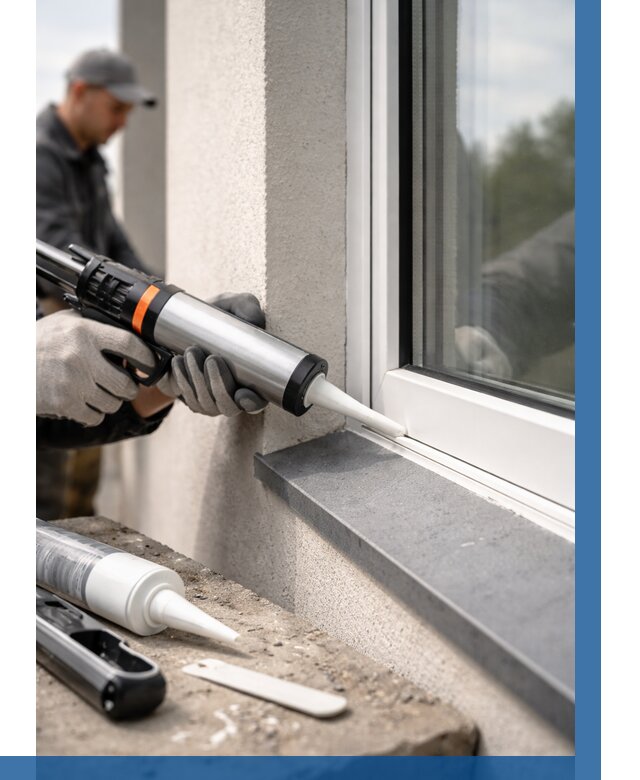 Герметизация монтажных швов окон в Лабинске от 697 р. | ВЫСОТНИК-Лбк