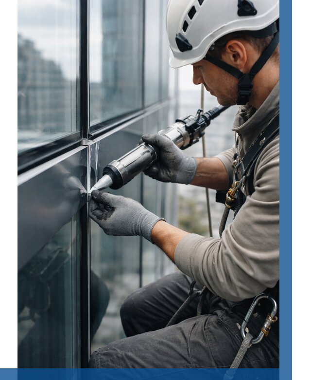 Герметизация стыков витража в Лабинске от 1287 р. | ВЫСОТНИК-Лбк