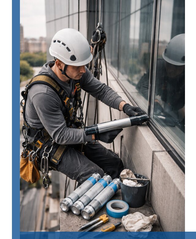 Герметизация стыков витража в Лабинске для герметичных фасадов