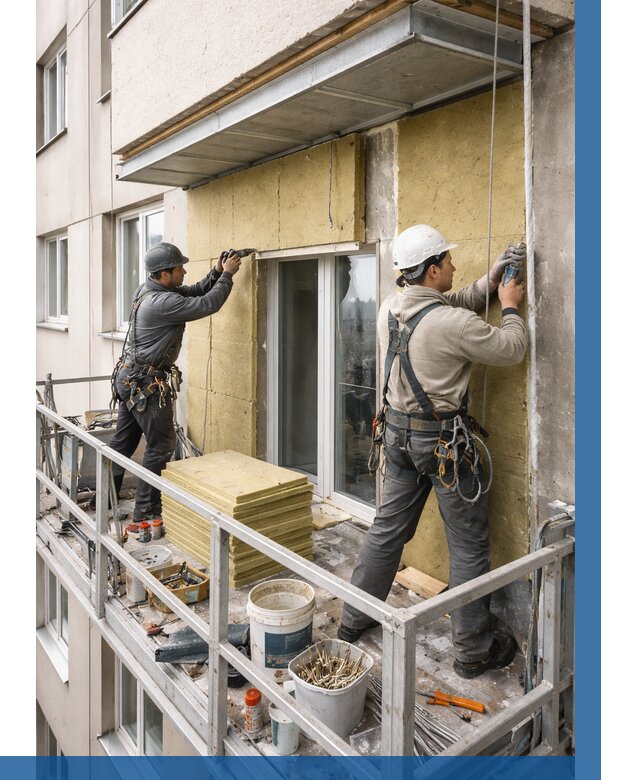 Утепление балкона снаружи в Лабинске от 1716 р. под ключ ВЫСОТНИК-Лбк