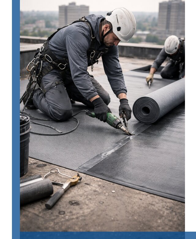 Ремонт мягкой кровли в Лабинске с выездом промальпинистов