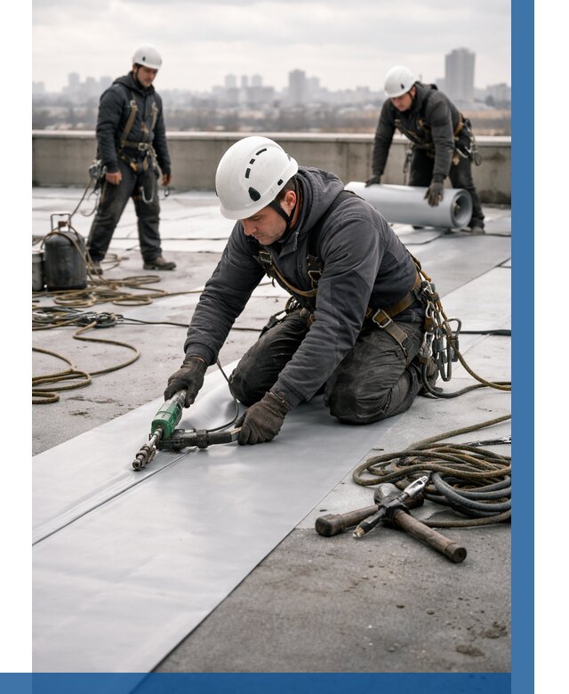 Ремонт мембранной кровли в Лабинске от 1930 р./м2 | ВЫСОТНИК-Лбк