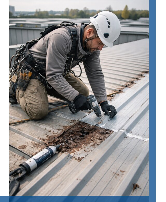 Ремонт профнастила на кровле в Лабинске от 751 р. | ВЫСОТНИК-Лбк