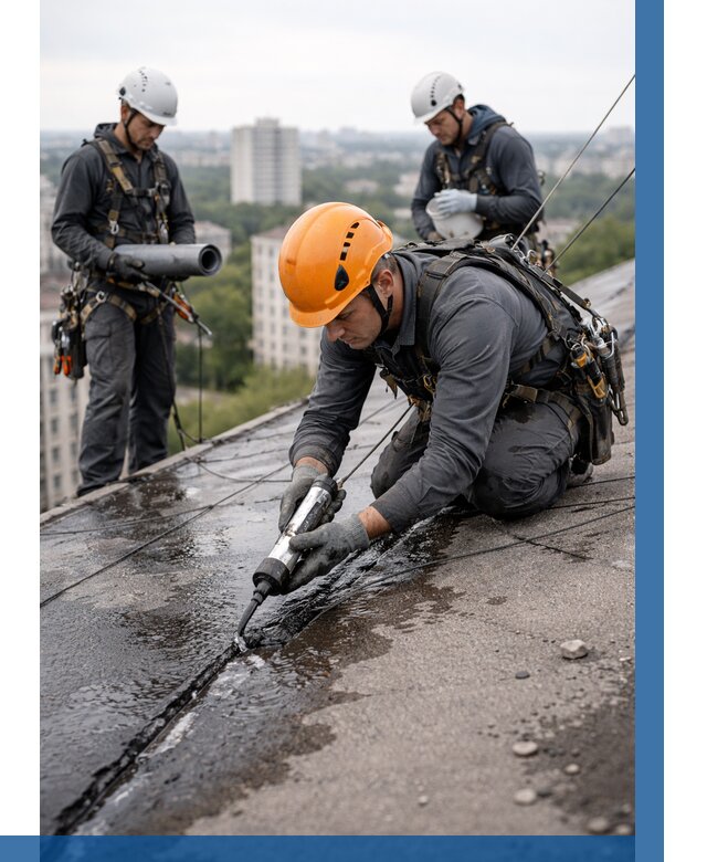 Устранение протечек кровли в Лабинске от 12869 р. | ВЫСОТНИК-Лбк