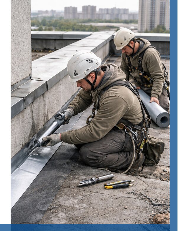 Ремонт кровельных примыканий в Лабинске от 1287 р. | ВЫСОТНИК-Лбк