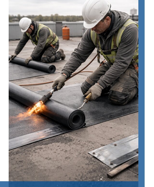 Монтаж наплавляемой кровли в Лабинске от 912 р. — ВЫСОТНИК-Лбк