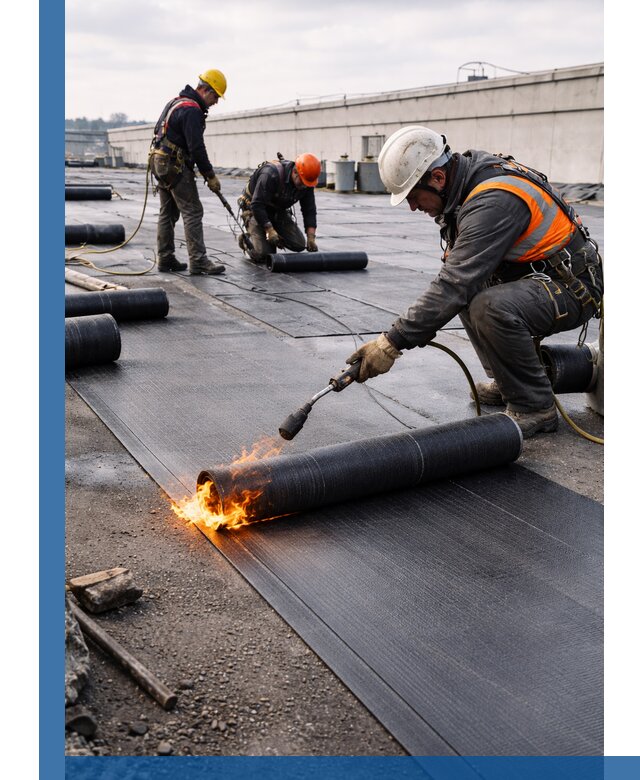 Монтаж наплавляемой кровли в Лабинске профессионально