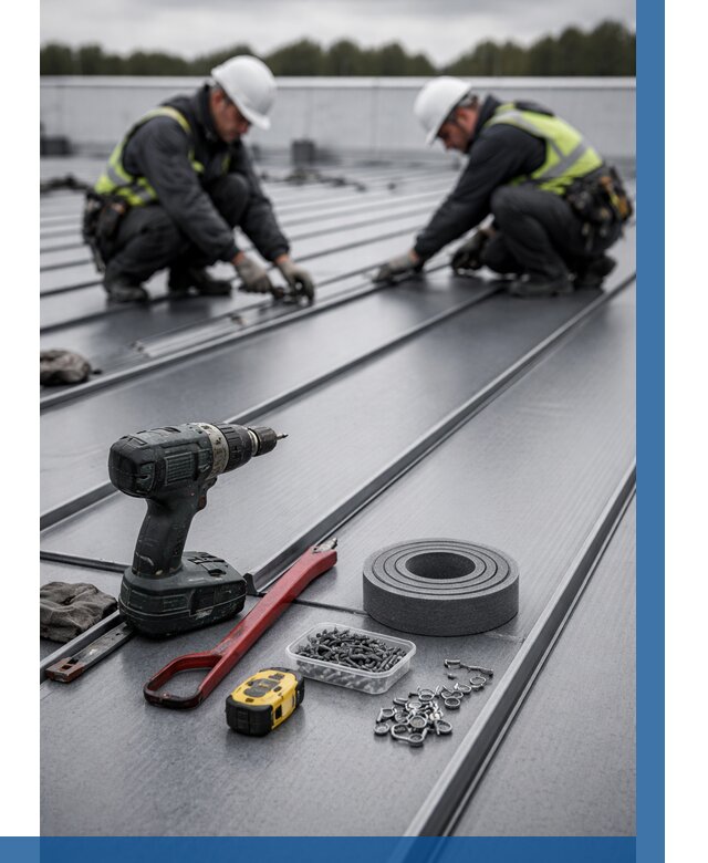 Монтаж фальцевой кровли в Лабинске от 1930 р. | ВЫСОТНИК-Лбк