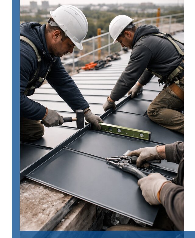 Монтаж фальцевой кровли в Лабинске для промышленных зданий