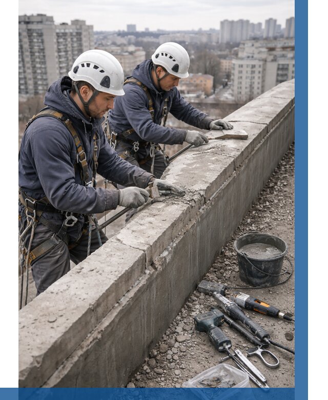 Ремонт парапета на кровле в Лабинске от 1609 р. | ВЫСОТНИК-Лбк