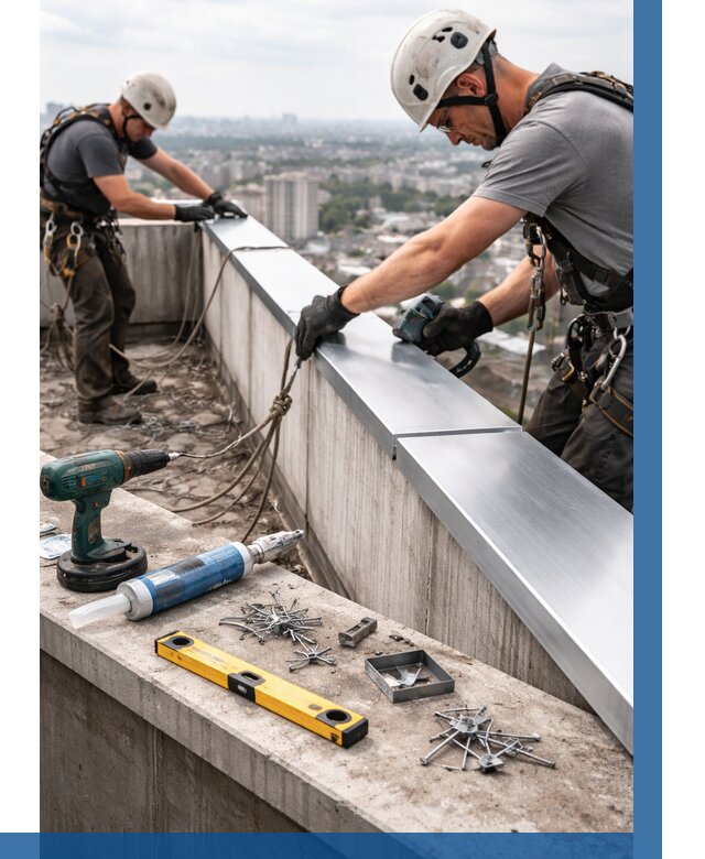 Монтаж парапетных крышек в Лабинске от 858 р. | ВЫСОТНИК-Лбк