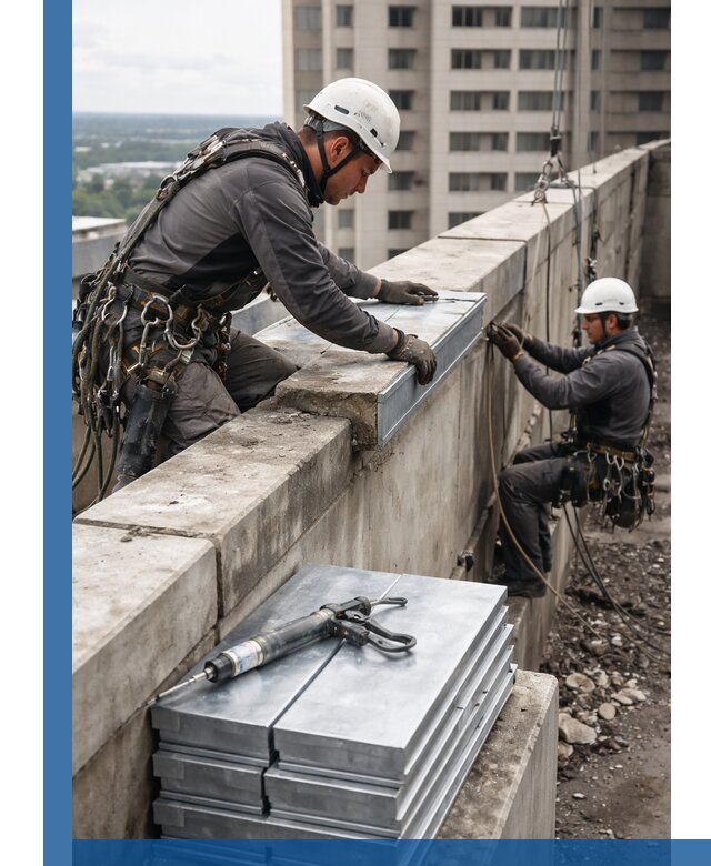 Замена парапетных крышек и установка новых в Лабинске