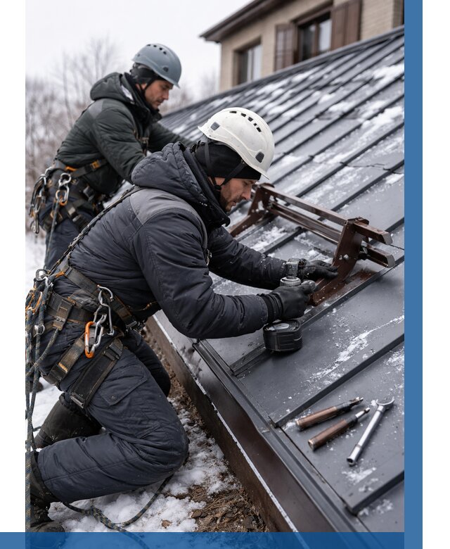 Монтаж снегозадержателей в Лабинске от 483 р. | ВЫСОТНИК-Лбк