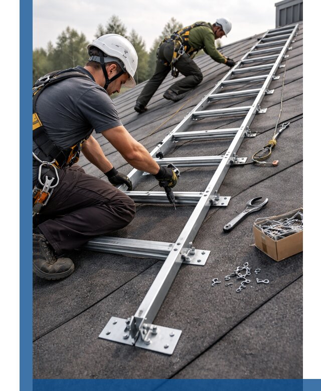 Профессиональный монтаж кровельной лестницы в Лабинске под ключ