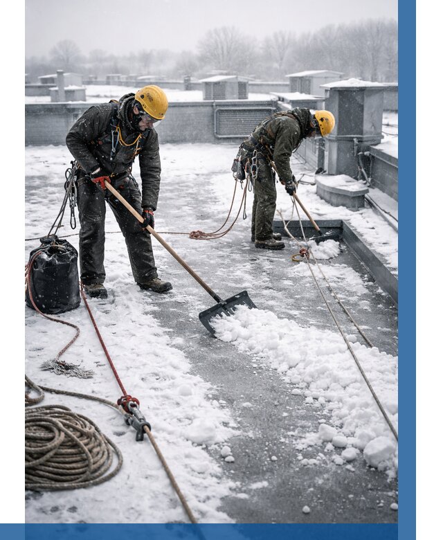 Очистка крыши от снега в Лабинске от 8043 р. | ВЫСОТНИК-Лбк