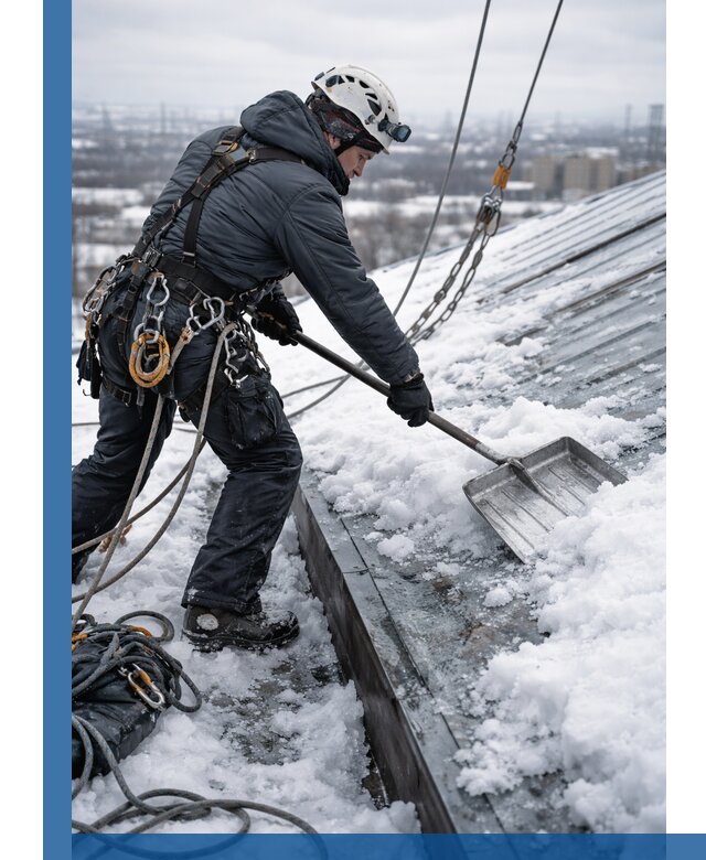 Профессиональная очистка кровли от снега и наледи в Лабинске