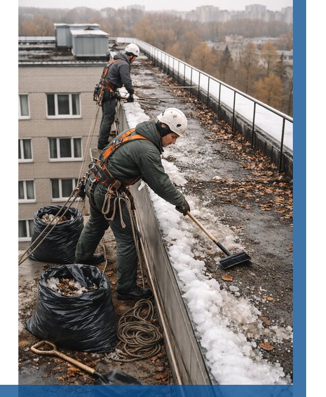 Очистка кровли по периметру в Лабинске от 590 р. | ВЫСОТНИК-Лбк