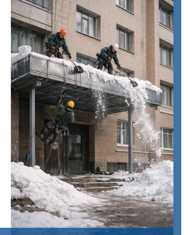 Очистка козырьков от снега в Лабинске от 3753 р. | ВЫСОТНИК-Лбк