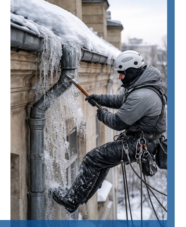 Очистка водостоков от льда в Лабинске от 3753 р. | ВЫСОТНИК-Лбк