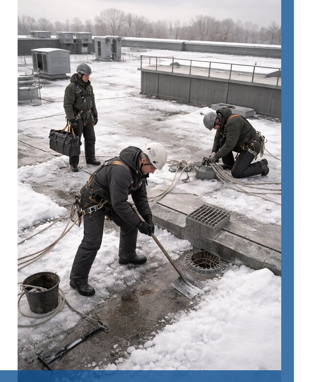 Абонентское обслуживание кровли зимой в Лабинске от 8579 р. | ВЫСОТНИК-Лбк